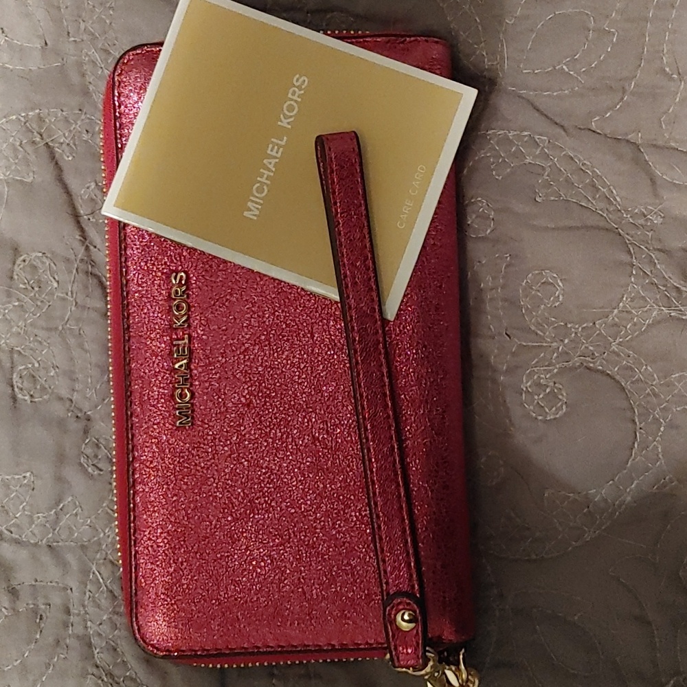 Shimmery Pink Michael Kors Wristlet